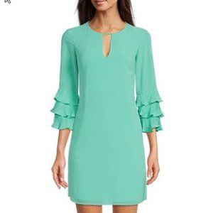 Vince Camuto 3/4 Tiered Ruffle Sleeve Dress